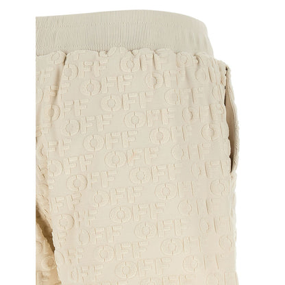 Off-White Beige Cotton Bermuda Shorts