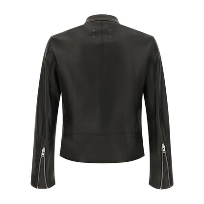 Maison Margiela Black Lamb Leather Leather Jacket