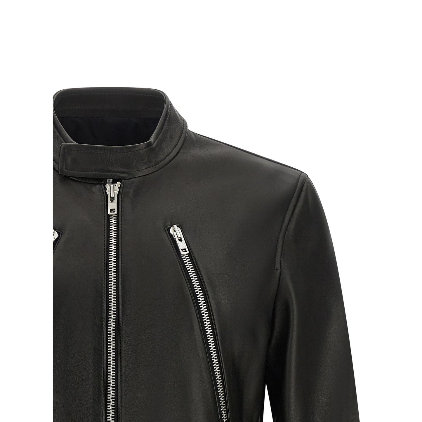 Maison Margiela Black Lamb Leather Leather Jacket