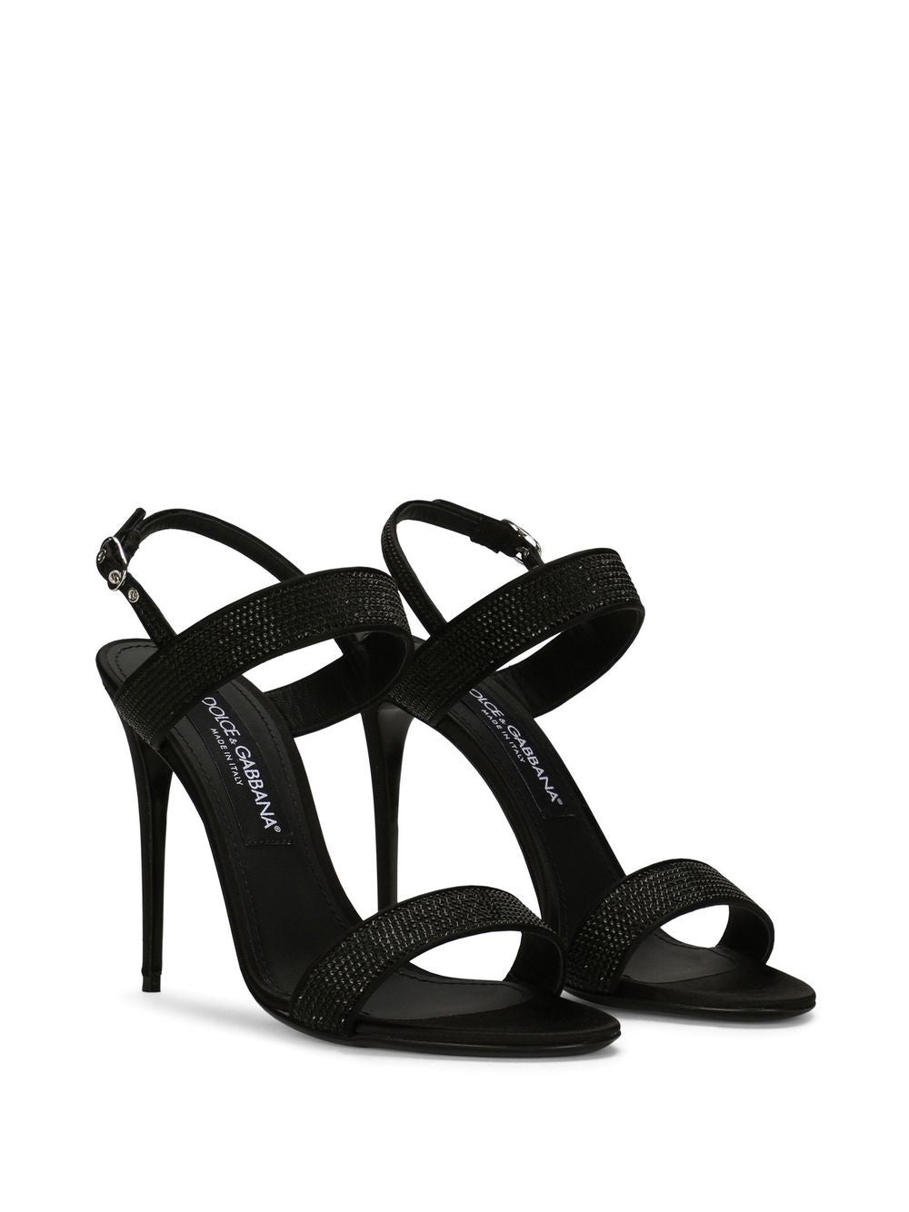 Dolce & Gabbana Satin sandals with iron-on rhinestones Sandals Dolce & Gabbana