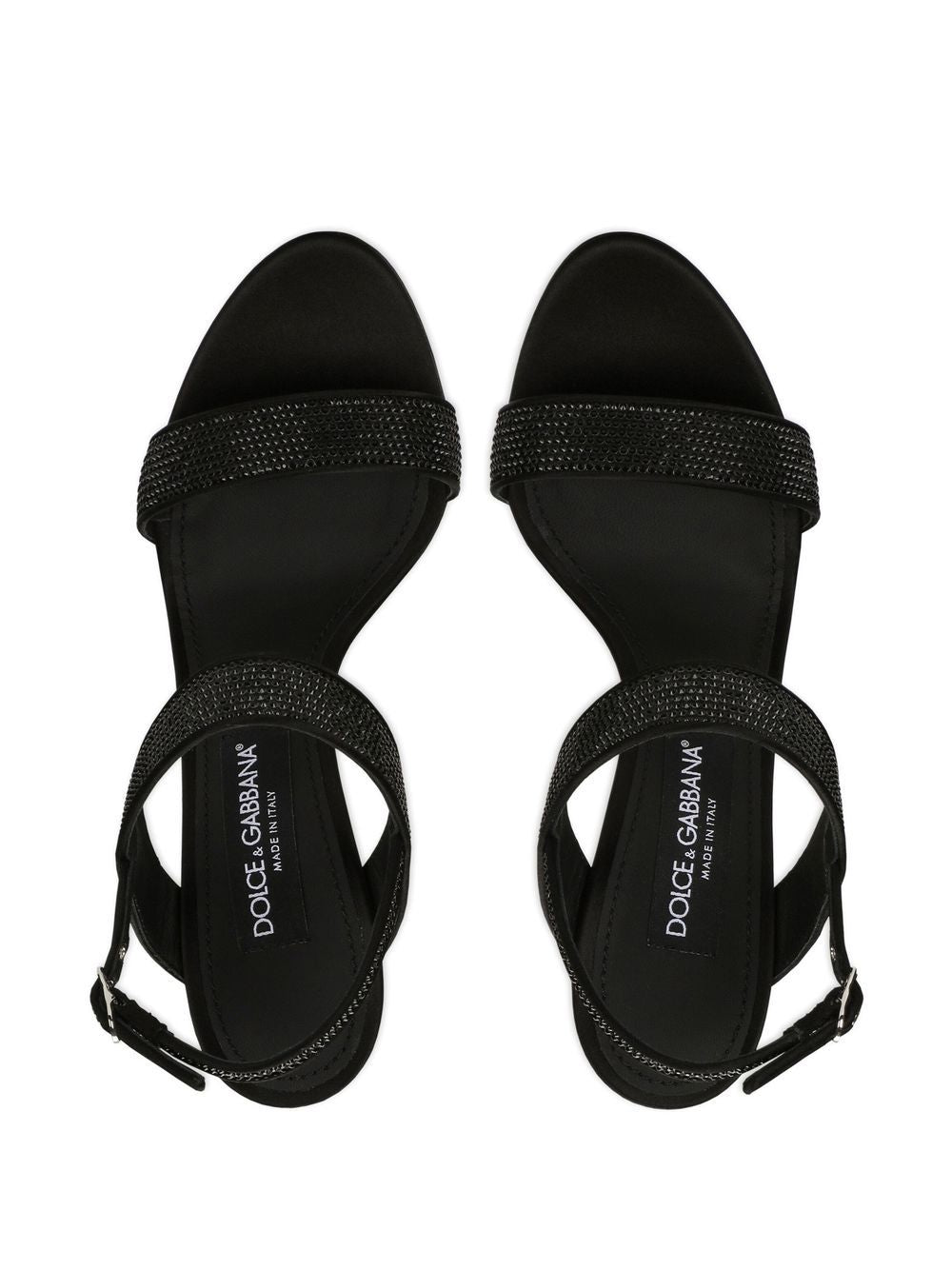 Dolce & Gabbana Satin sandals with iron-on rhinestones Sandals Dolce & Gabbana