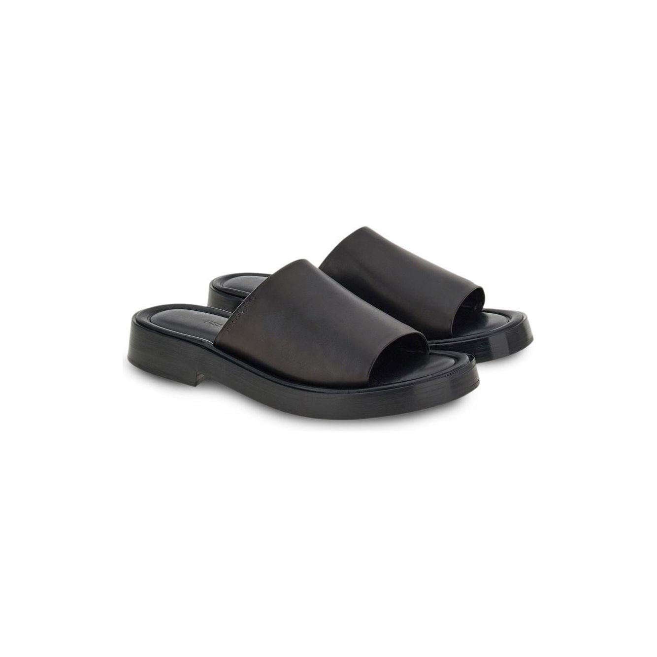 Ferragamo crossover-strap leather slides Sandals Black Sandals Ferragamo