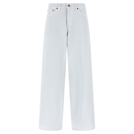 Haikure White Cotton Relaxed Fit Jeans