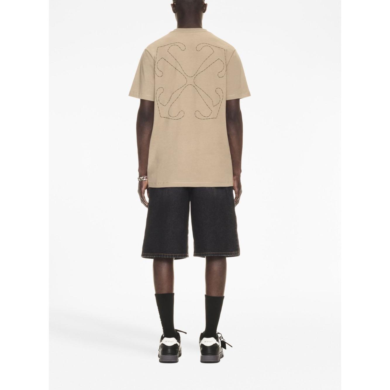 Off White T-shirts and Polos Beige Topwear Off White