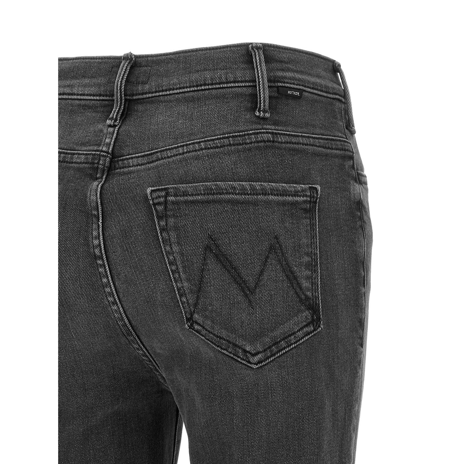 Mother Denim Gray Cotton Flared Jeans