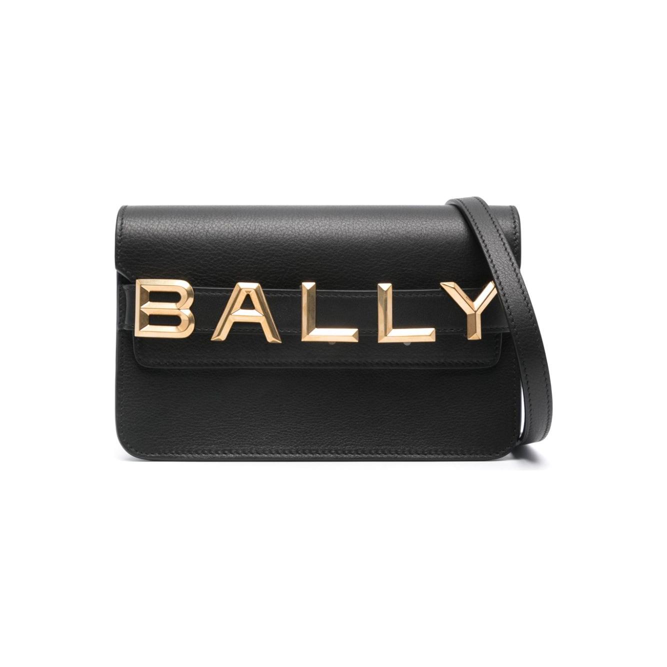 Bally black calf leather smooth grain Shoulder Bag Shoulder Bally