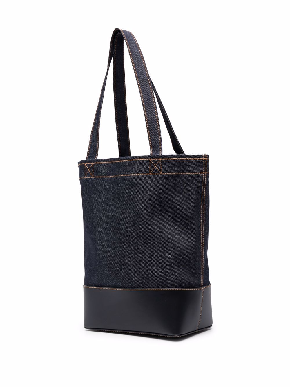 A.P.C. blue cotton/leather denim Tote Bag Shopper A.P.C.