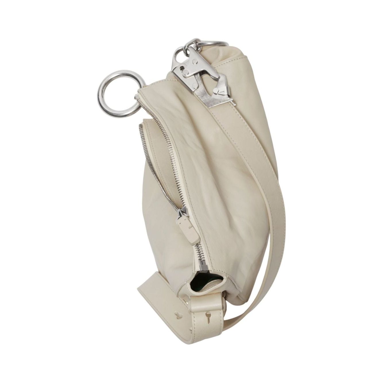 Front view with bag zipped and handles upright.