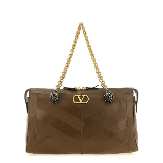 Valentino Garavani Brown Lamb Leather Shoulder Bag
