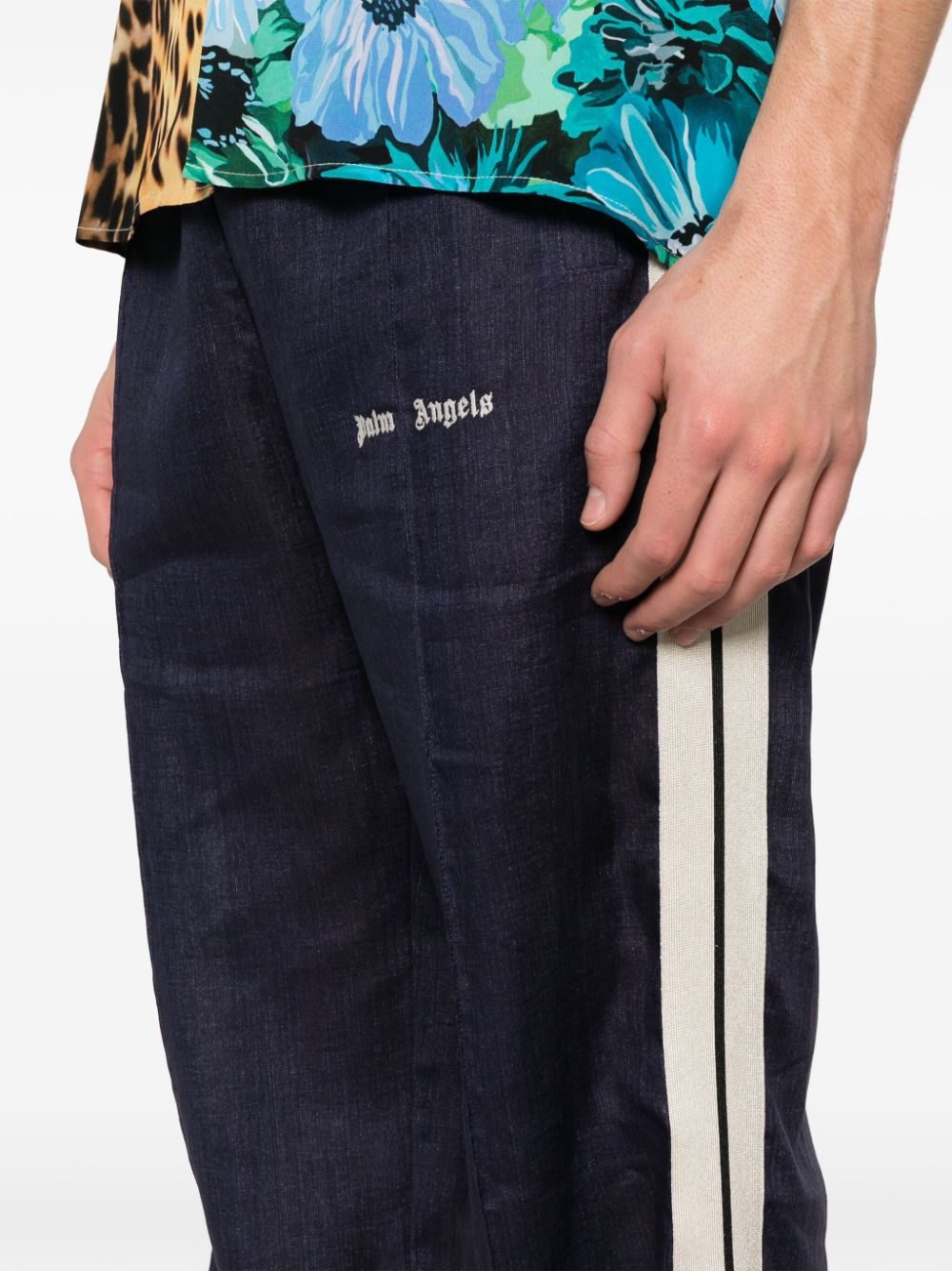 Palm Angels Trousers Blue Trousers Palm Angels