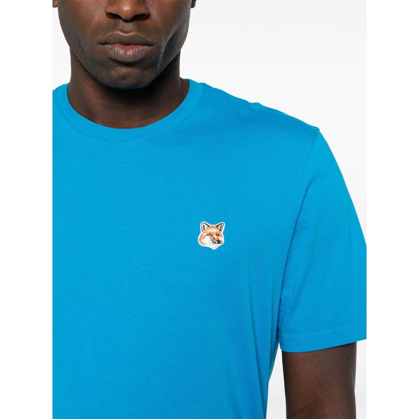 MAISON KITSUNE' T-shirts and Polos Blue Topwear Maison Kitsune'