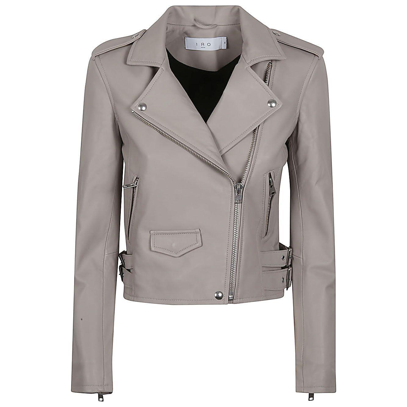 Iro Ashville leather biker jacket Grey