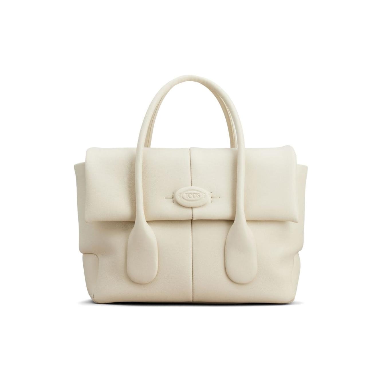 Tod's white calf leather appliqué logo Handbag Shopper Tod'S