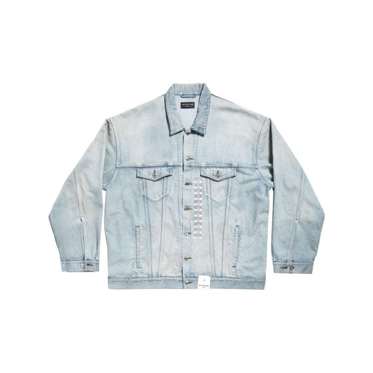Balenciaga Denim jacket with flap pockets and drop shoulder Jackets Balenciaga Light Gray