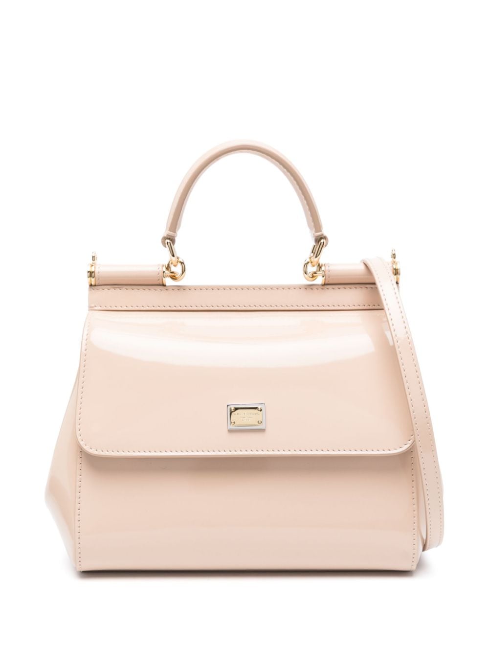 Dolce & Gabbana Sicily beige calf leather patent Bag Handbag Dolce & Gabbana