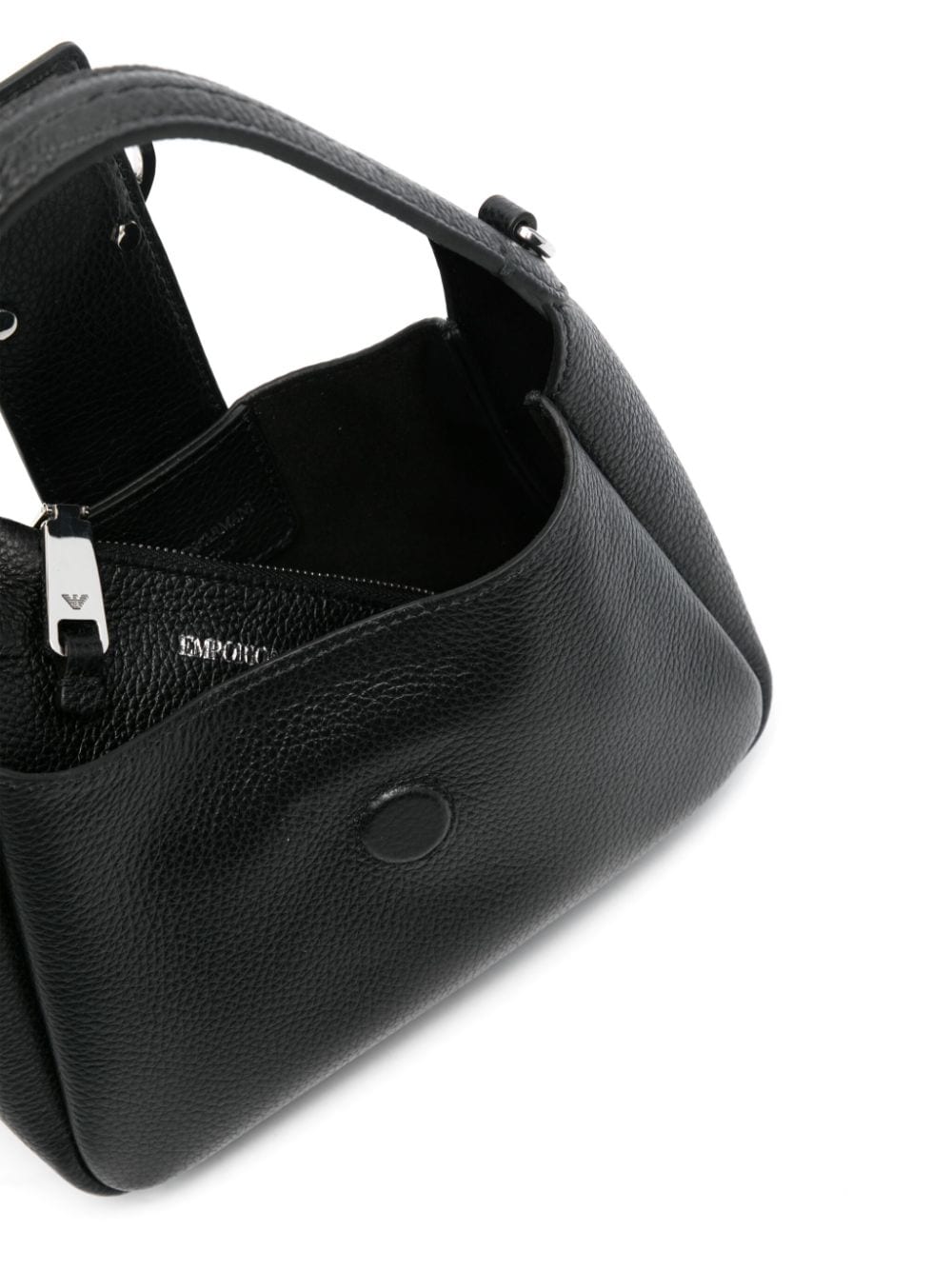 Emporio Armani black calf leather pebbled Bag Shoulder Emporio Armani