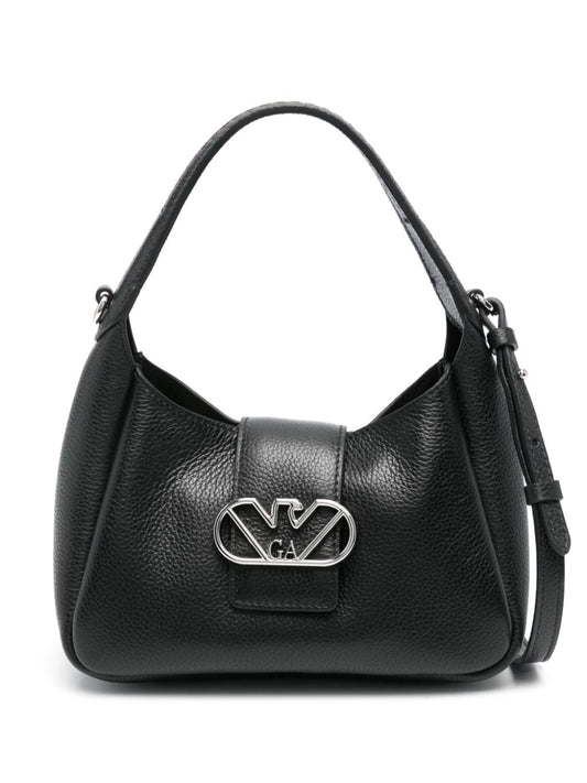 Emporio Armani black calf leather pebbled Bag Shoulder Emporio Armani