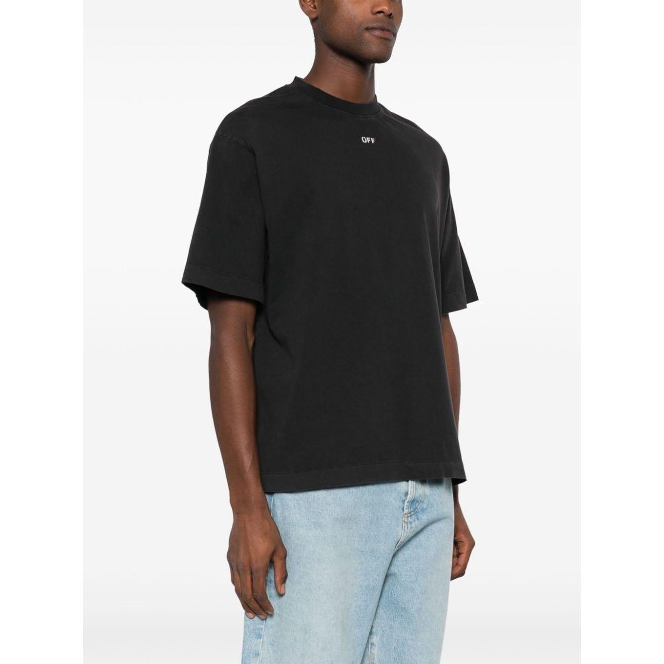 Off White T-shirts and Polos Black Topwear Off White