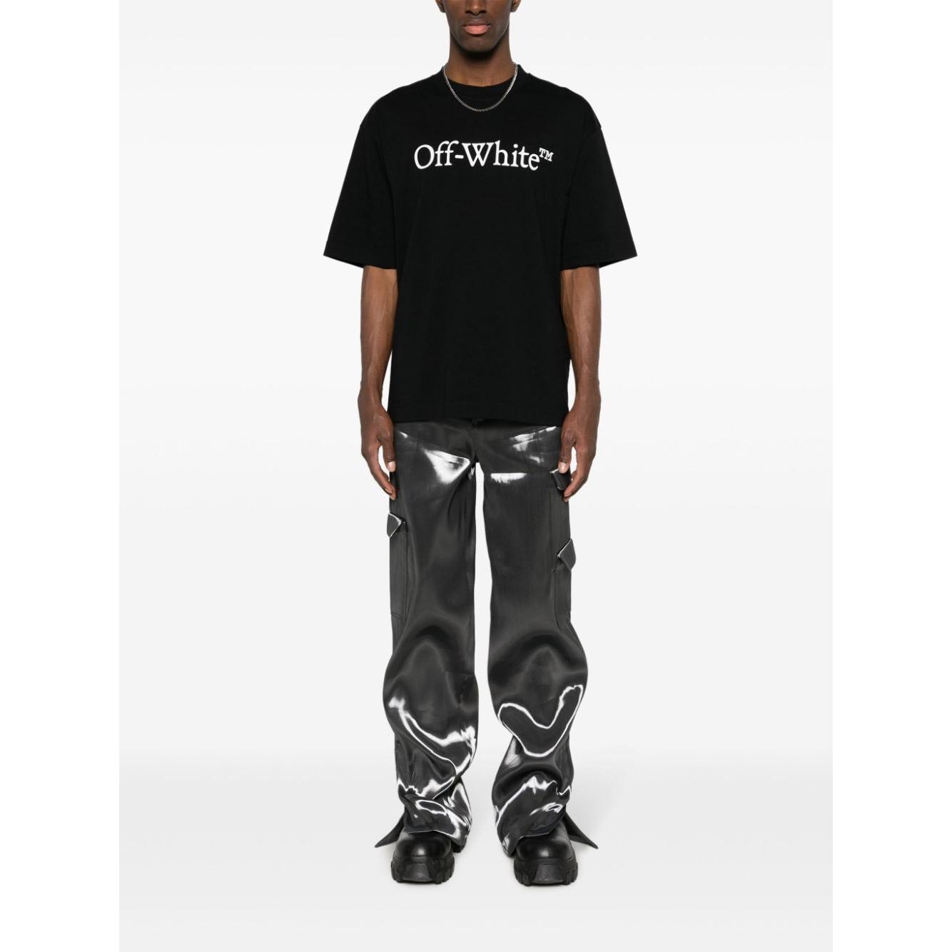 Off White T-shirts and Polos Black Topwear Off White