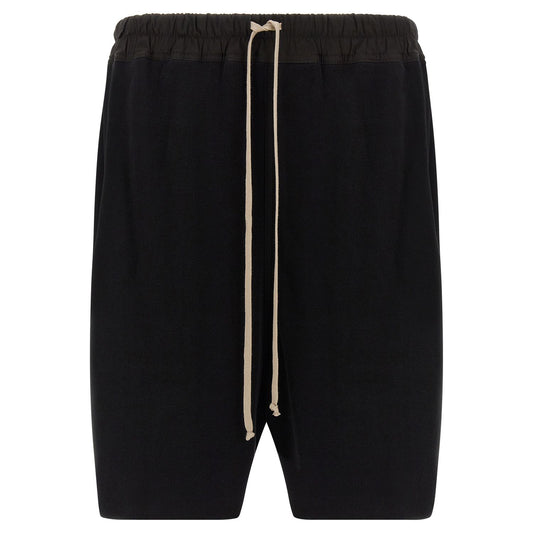 Rick Owens Black Cotton Bermuda Shorts