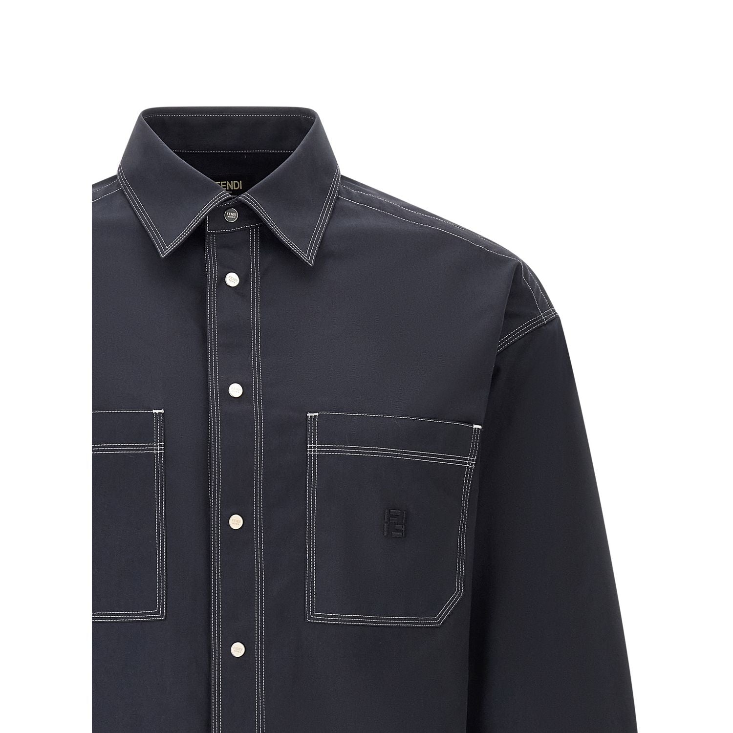 Fendi Blue Cotton Blouse