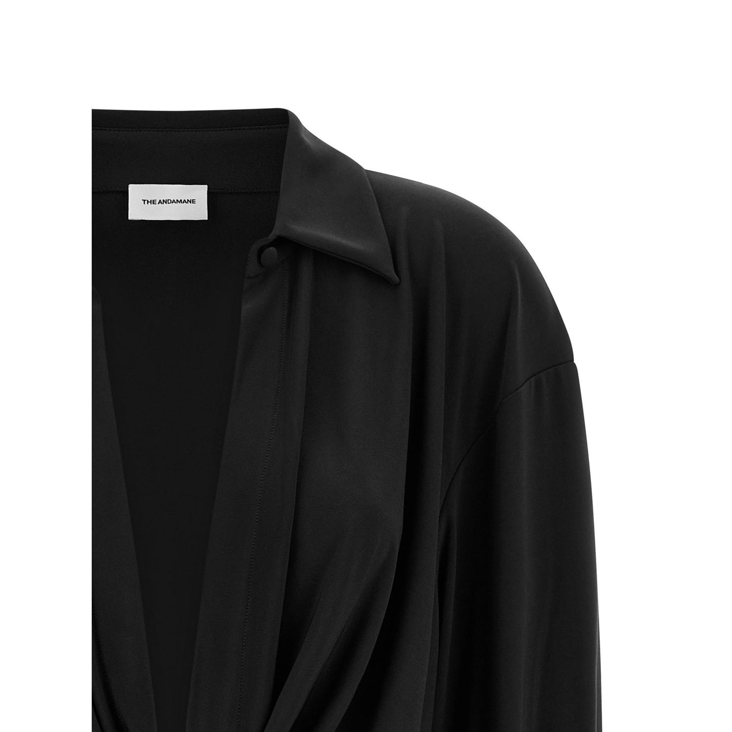 The Andamane Black Polyester Short Dress