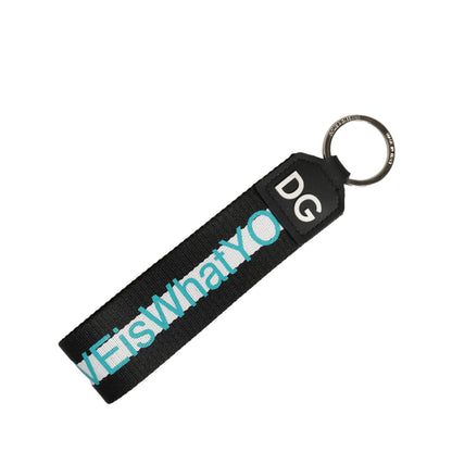 Dolce & Gabbana Multicolor Logo Polyester Brass Holder Keychain Keyring