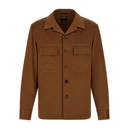 ZEGNA Brown Cashmere Blouse
