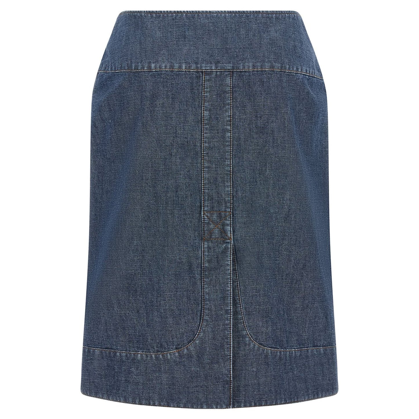 Fendi Blue Cotton Midi Skirt