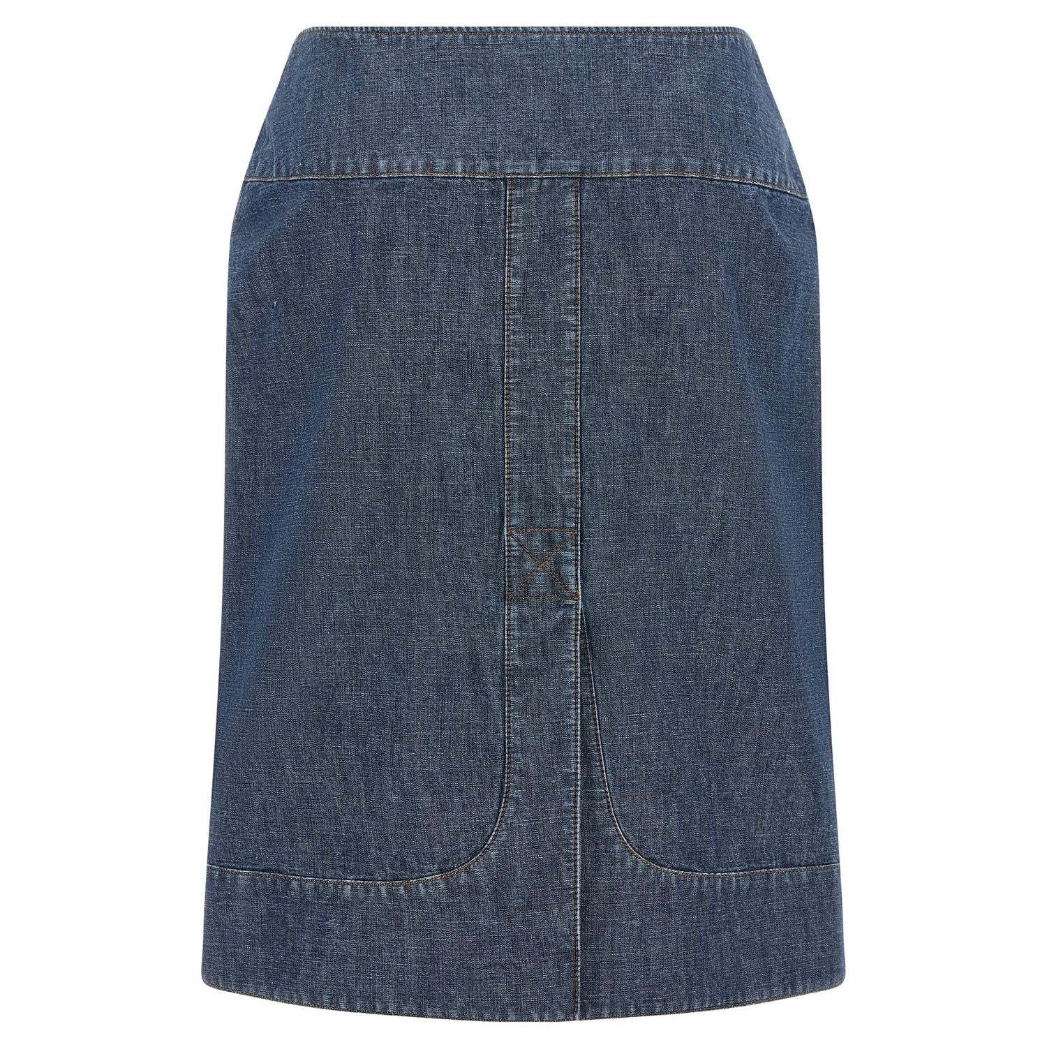 Fendi Blue Cotton Midi Skirt