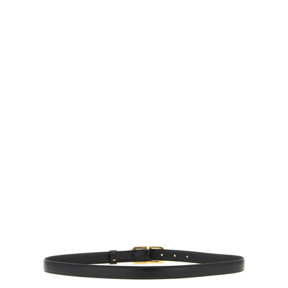 Fendi Black Calfskin Thin Belt