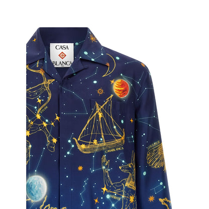 Casablanca Blue Silk Blouse