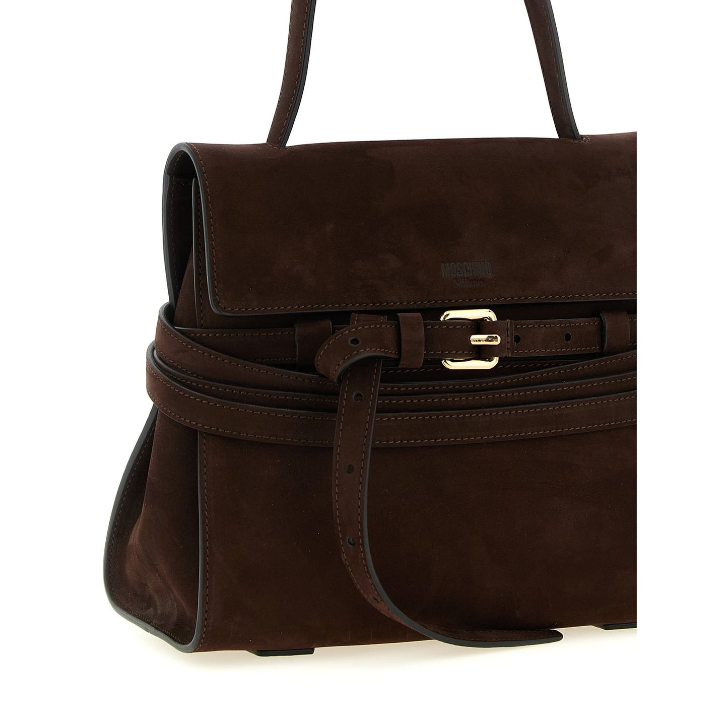 Moschino Brown Calfskin Handbag