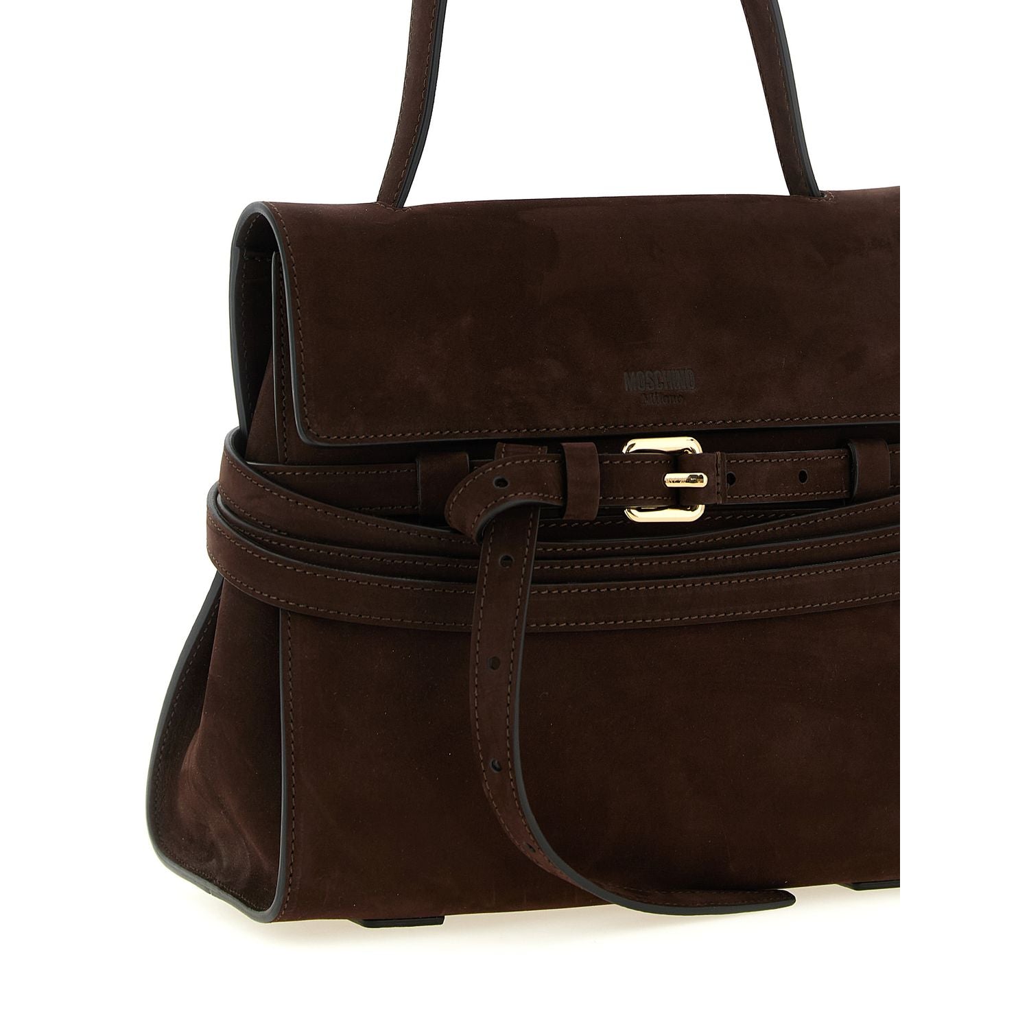 Moschino Brown Calfskin Handbag