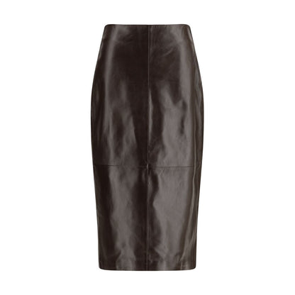 Arma Brown Leather Long Skirt