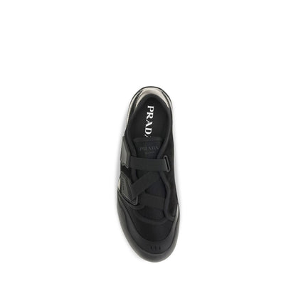Prada Black Calf Leather Bos Taurus Athletic Sneakers