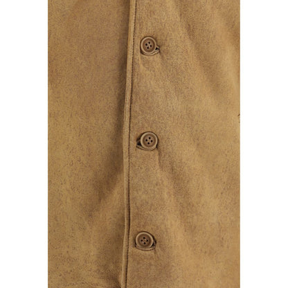 Salvatore Santoro Brown Leather Full-Length Jacket