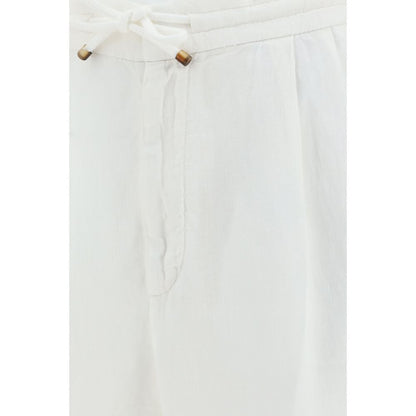 Brunello Cucinelli White Linen Casual Pants