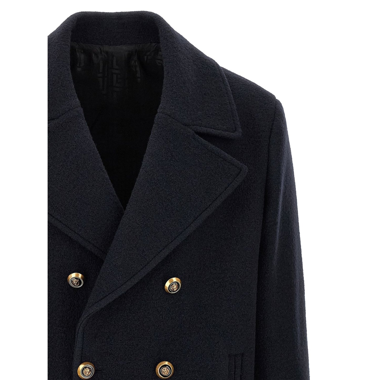 Balmain Blue Virgin Wool Coat
