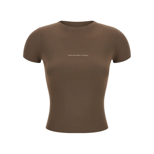 Alexander Wang Brown Polyamide T-Shirt