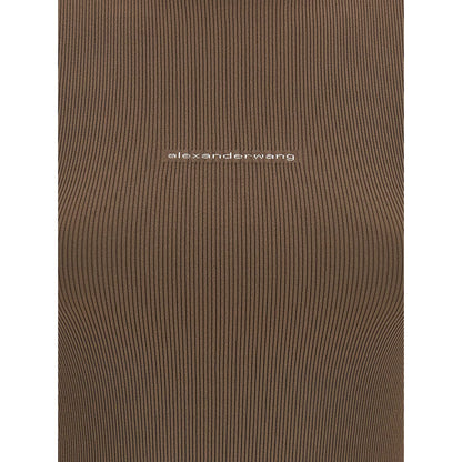 Alexander Wang Brown Polyamide T-Shirt