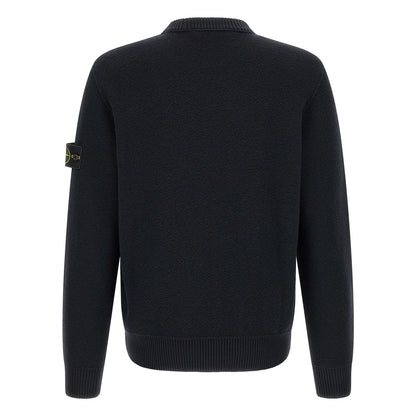 Stone Island Blue Virgin Wool Cardigan