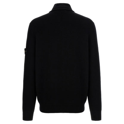 Stone Island Black Virgin Wool Cardigan