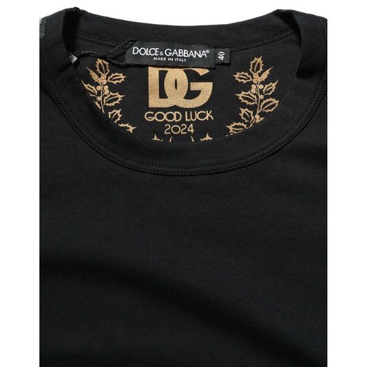 Dolce & Gabbana Dark Gray Cotton Crew Neck Short Sleeves T-shirt