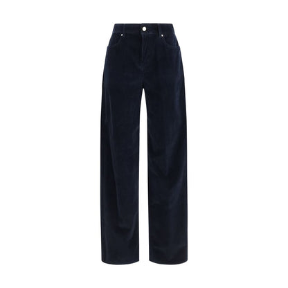 Max Mara Blue Cotton Casual Pants
