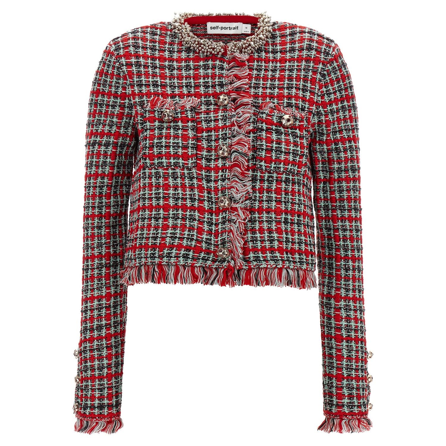 Self-Portrait Multicolor Cotton Full-Length Jacket