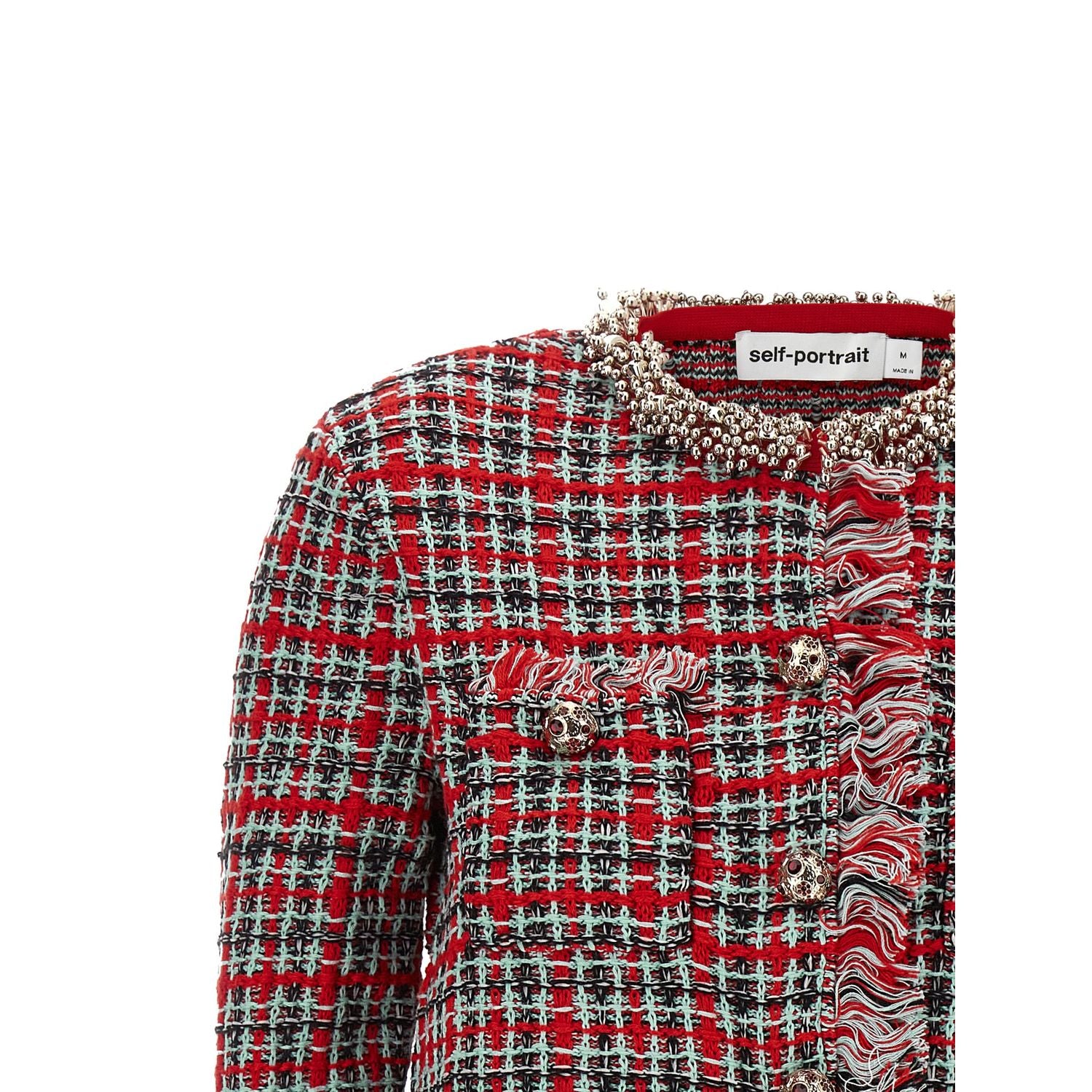 Self-Portrait Multicolor Cotton Full-Length Jacket