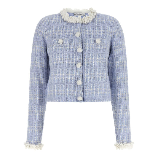 Self-Portrait Blue Cotton Full-Length Jacket