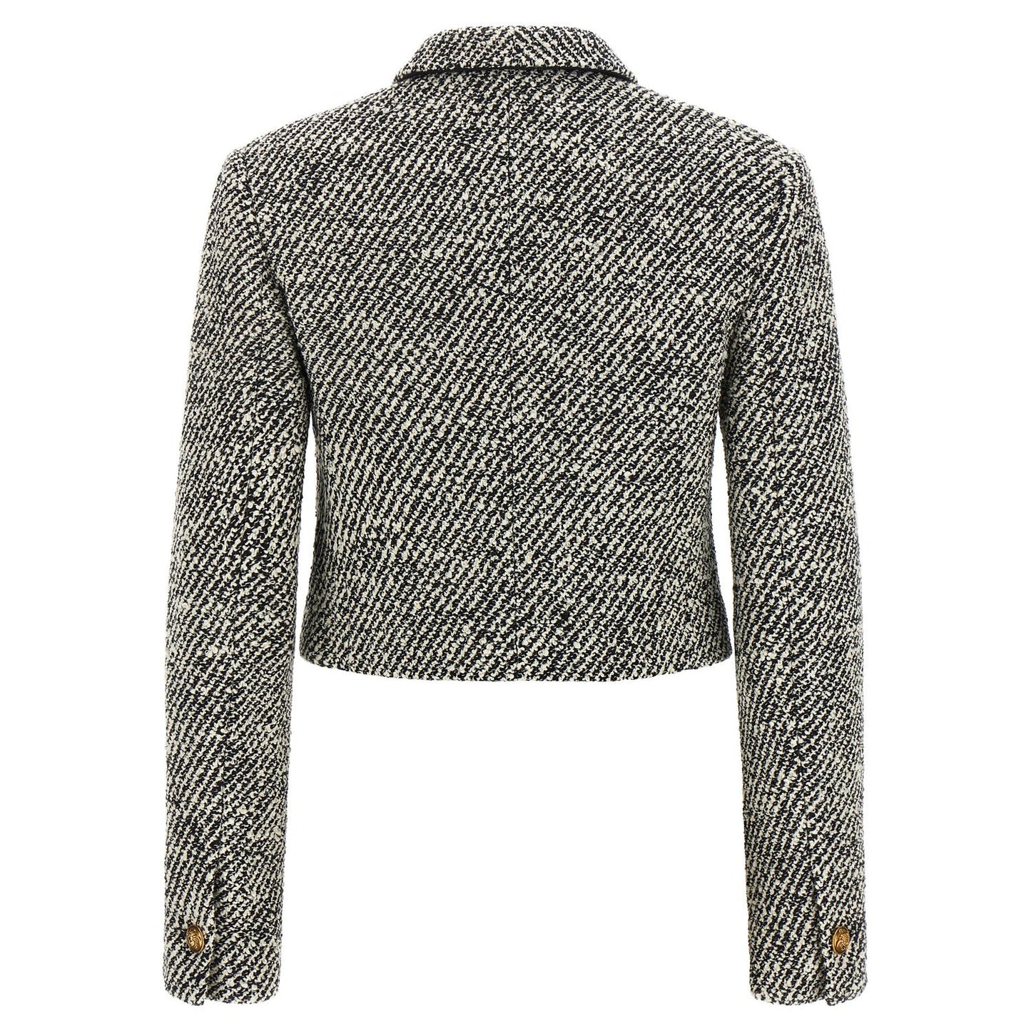 Versace Bicolor Virgin Wool Full-Length Jacket