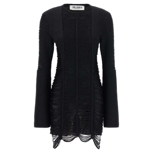 The Attico Black Viscose Short Dress